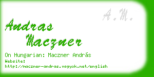 andras maczner business card